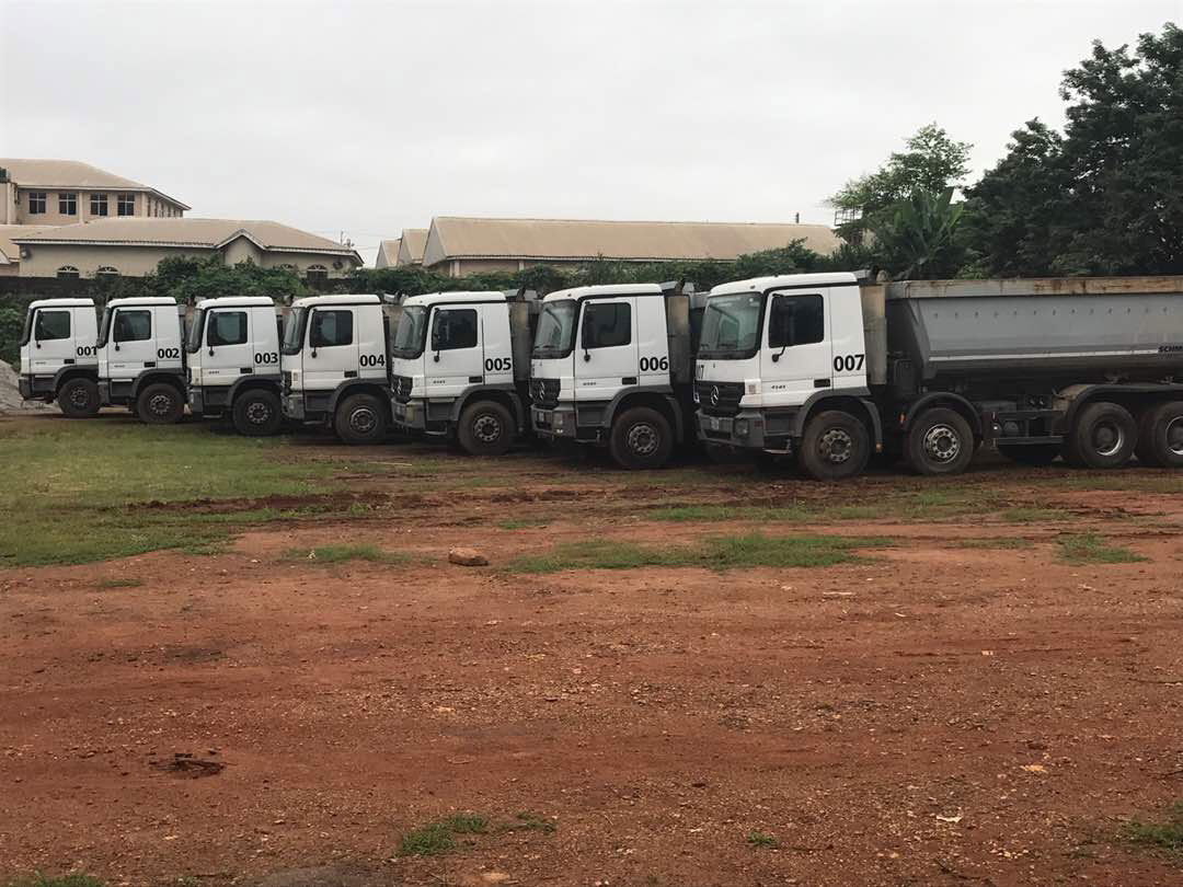 Seven out of our Actros trucks